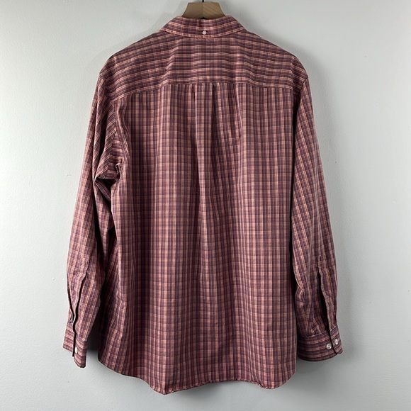 Duluth Trading Co Red Plaid Relaxed Fit Button Up Shirt Mens Size L - Picture 2 of 13